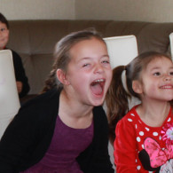 Children laughing during a private Jimmy Marvel birthday magic show